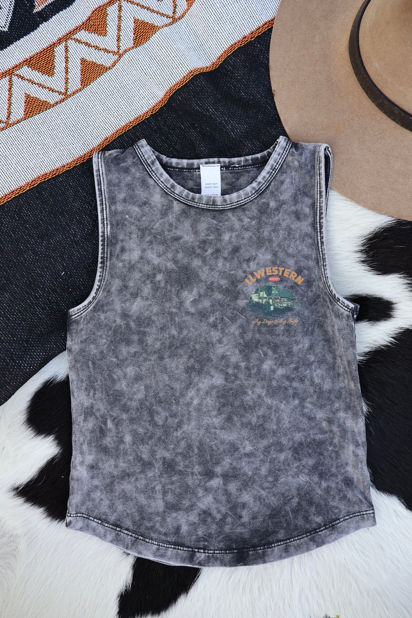 'Pig Dogs & Big Hogs' Stonewash Singlet