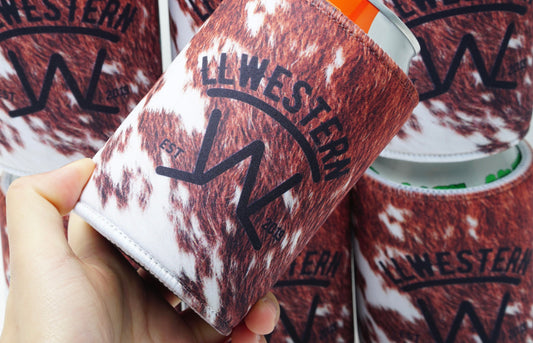 Cowhide Print Stubby Cooler