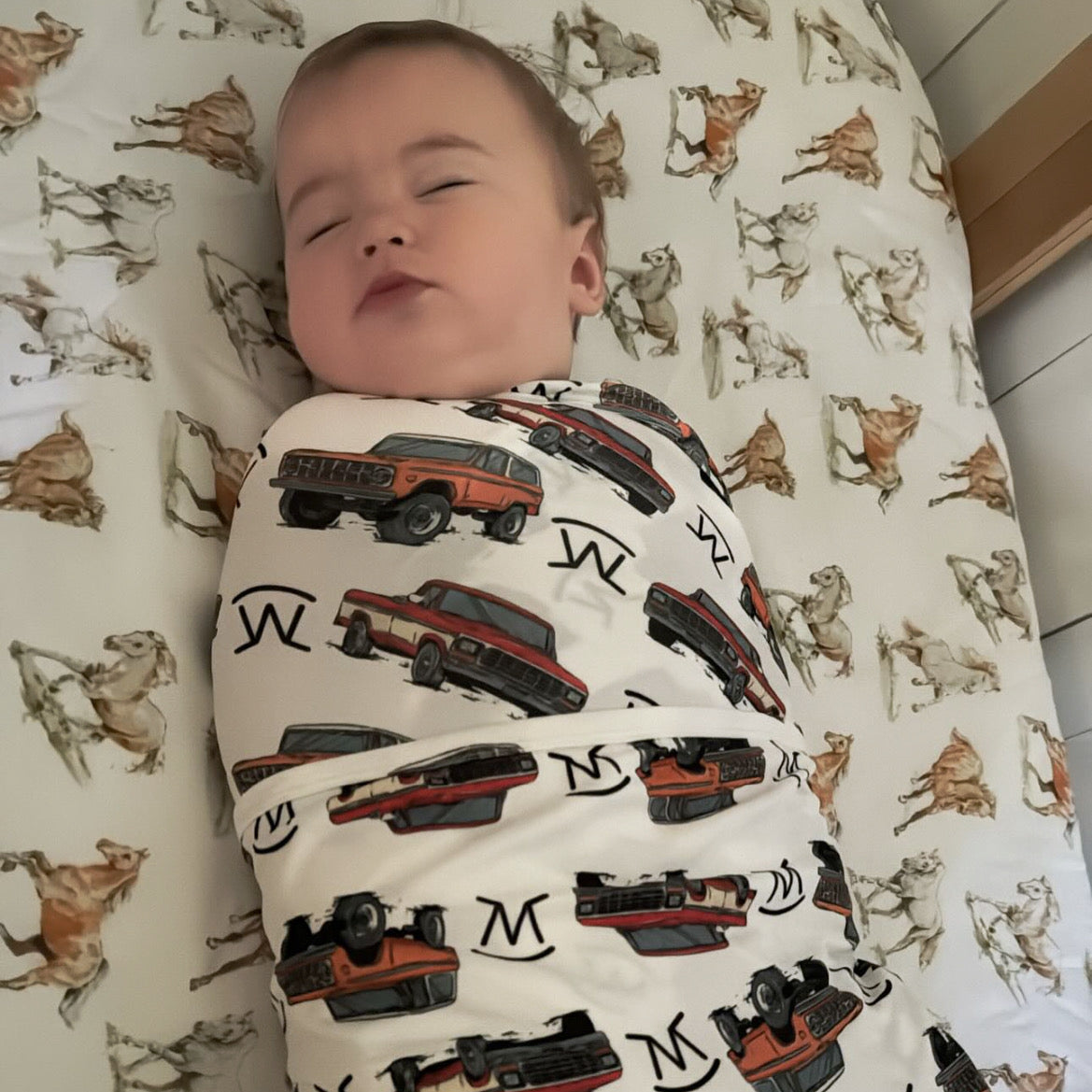 'FTruck Dreams' Wrap/Swaddle with Knotted Beanie