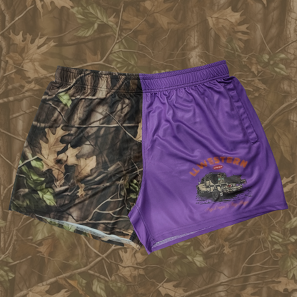 PREORDER CLOSED - 'Pig Dogs & Big Hogs' Camo Footy Shorts