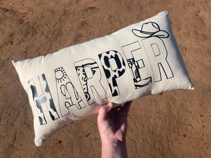 Western Cowboy/Cowgirl Personalised Pillow