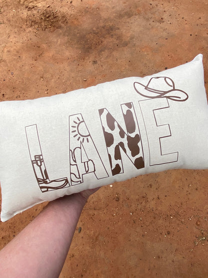 Western Cowboy/Cowgirl Personalised Pillow